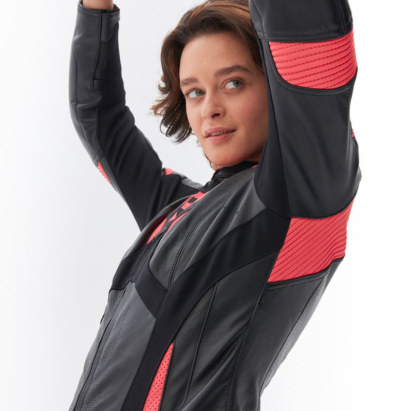 KURTKA MOTOCYKLOWA SKÓRZANA DAMSKA REBELHORN REBEL PINK BLACK W40