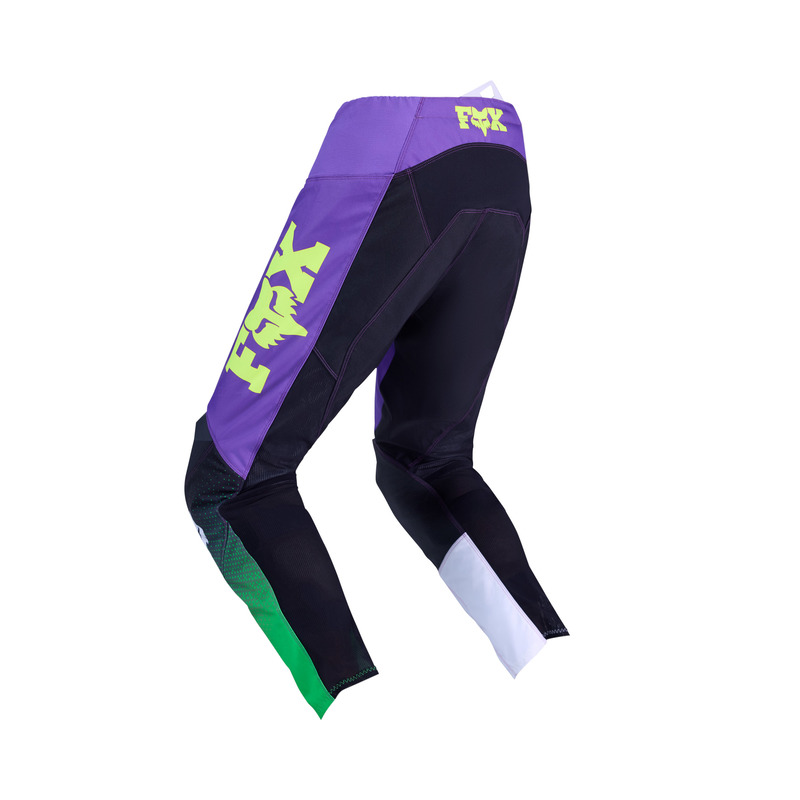 SPODNIE MOTOCYKLOWE FOX 180 KAWASAKI PURPLE WHITE