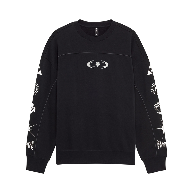 BLUZA FOX IMAGE COSMO OVERSIZED FLEECE CREW BLACK