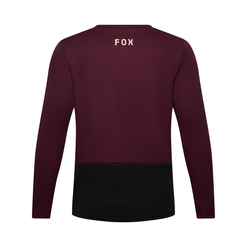 KOSZULKA ROWEROWA Z DŁUGIM RĘKAWEM JUNIOR FOX RANGER HEAD DARK MAROON YXL