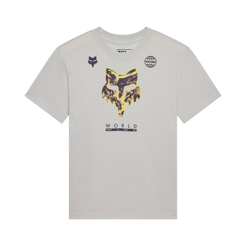 T-SHIRT DAMSKI FOX IMAGE PRINT LIGHT GREY