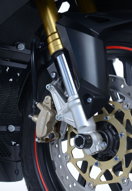 SLIDERY PRZEDNIEGO ZAWIESZENIA RG RACING HONDA CBR250RR (17-), YAMAHA X-MAX 300 (17-) BLACK