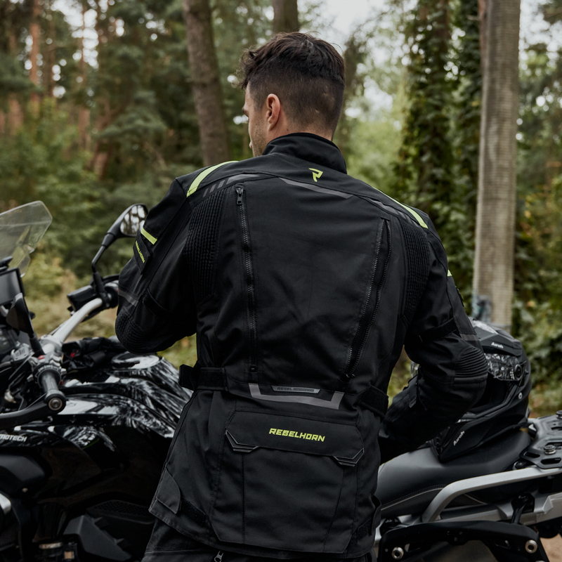 KURTKA MOTOCYKLOWA TEKSTYLNA REBELHORN CUBBY 4 BLACK FLUO YELLOW