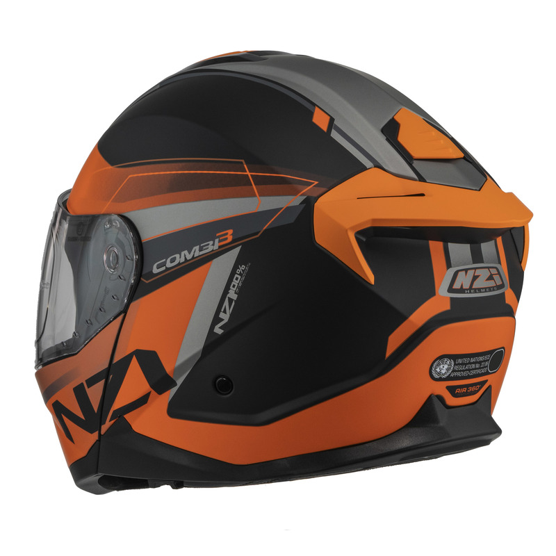KASK MOTOCYKLOWY NZI COMBI 3 DUO DAILY BLACK ORANGE ANTRACITE MATT