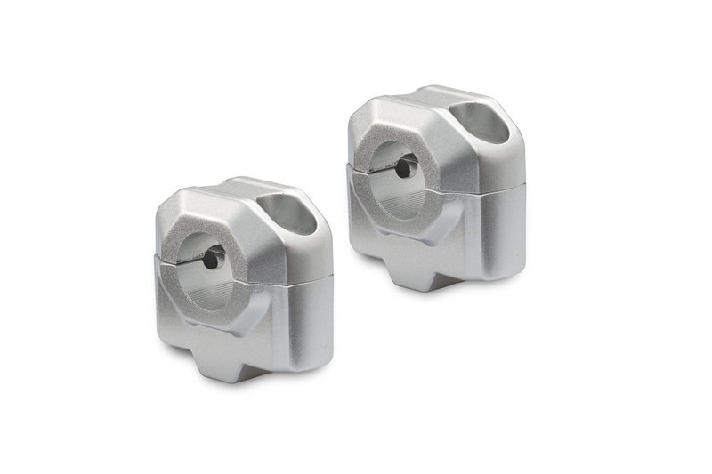 ZESTAW PODWYŻSZAJĄCY KIEROWNICĘ SW-MOTECH 22MM PODWYŻSZENIE 25MM SILVER