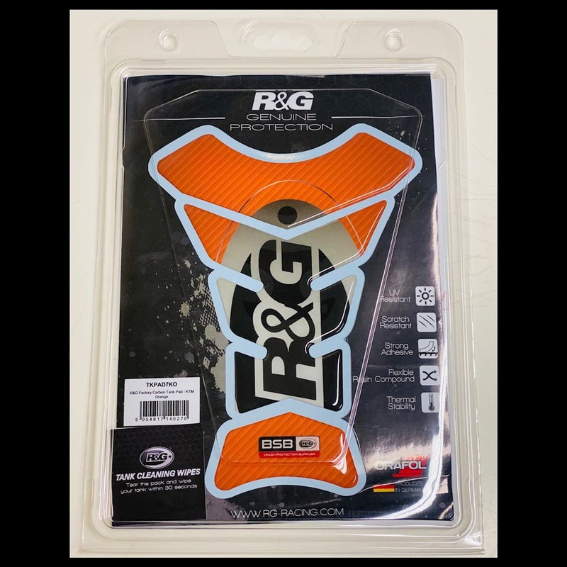 NAKLEJKA NA BAK TANKPAD RG RACING FACTORY CARBON KTM ORANGE
