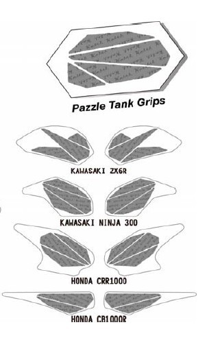 NAKLEJKA NA BAK TANKPAD/TANKGRIPS KEITI PAZZLE BLACK