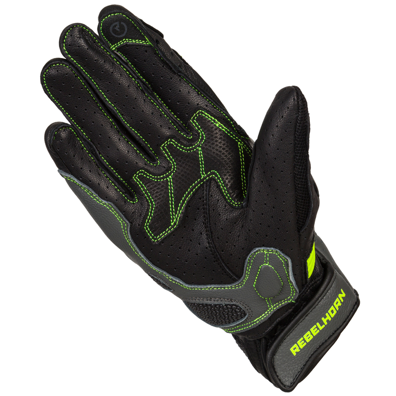 RĘKAWICE MOTOCYKLOWE DAMSKIE REBELHORN FLUX 2 BLACK FLUO YELLOW WXS