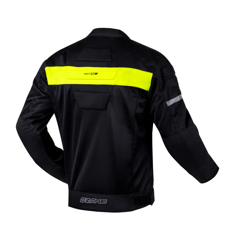 KURTKA MOTOCYKLOWA TEKSTYLNA OZONE DART BLACK FLUO YELLOW