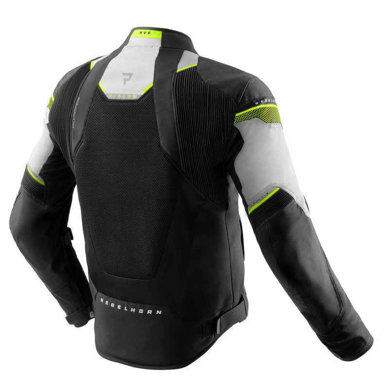 KURTKA MOTOCYKLOWA TEKSTYLNA REBELHORN HIFLOW 5 BLACK GREY FLUO YELLOW