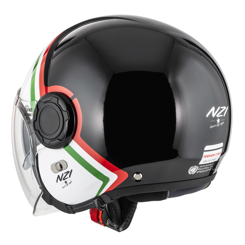 KASK MOTOCYKLOWY NZI RINGWAY 2 DUO SKYLINE BLACK WHITE ITALY
