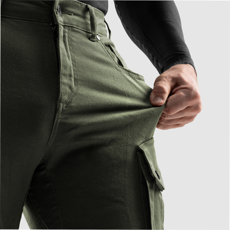 JEANSY MOTOCYKLOWE REBELHORN FASTER OLIVE GREEN