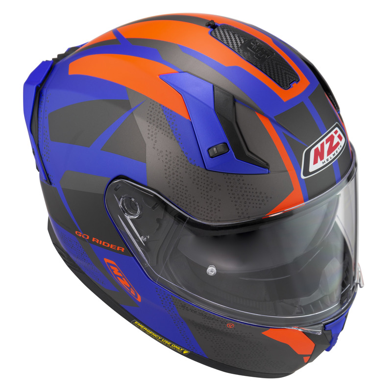 KASK MOTOCYKLOWY NZI GO RIDER STREAM DUO TRIDENT BLUE ANTRACITE ORANGE MATT