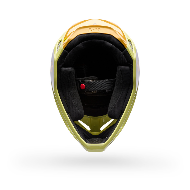 KASK MOTOCYKLOWY FOX V1 IMAGE PRINT PURPLE YELLOW