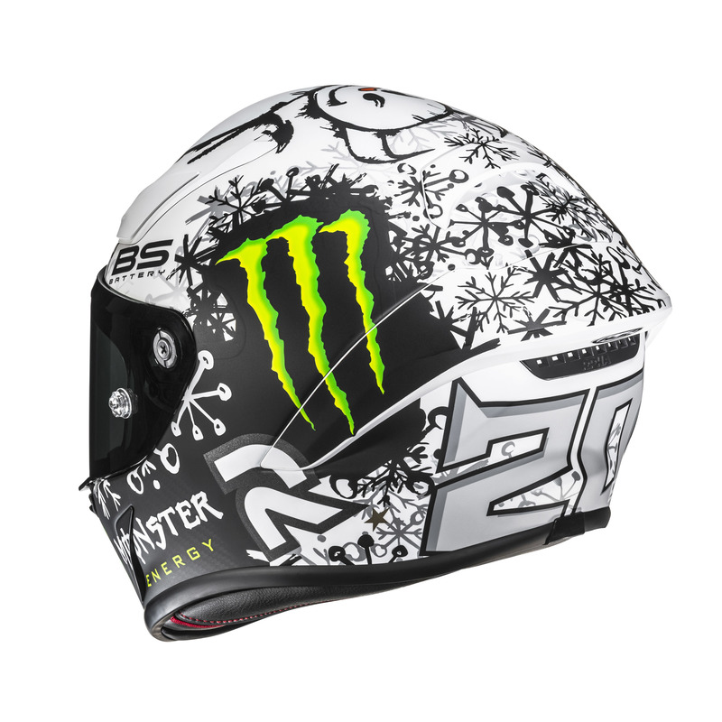 KASK MOTOCYKLOWY HJC RPHA1 V2 CARBON QUARTARARO SNOW DIABLO REPLICA BLACK WHITE
