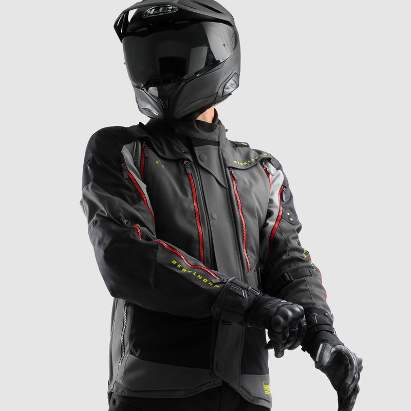 KURTKA MOTOCYKLOWA TEKSTYLNA REBELHORN HARDY 3.0 DARK GREY BLACK FLUO YELLOW