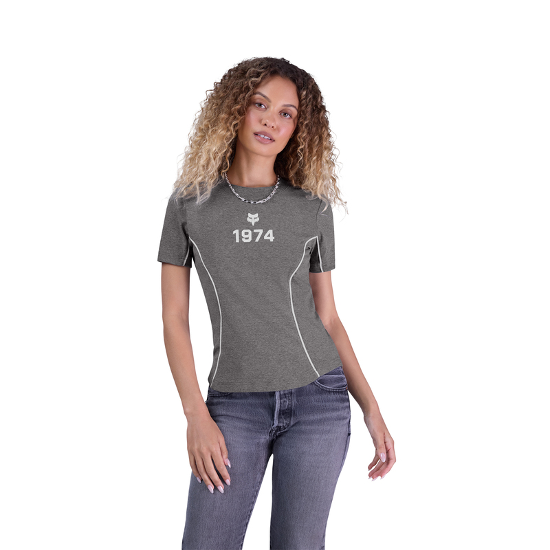 T-SHIRT DAMSKI FOX MOTO-X FITTED HEATHER GRAPHITE
