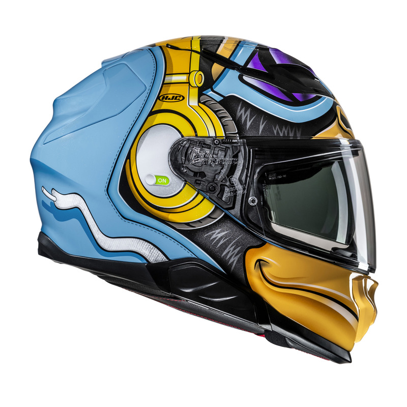 KASK MOTOCYKLOWY HJC F71 MONKEY DJ BLUE ORANGE S