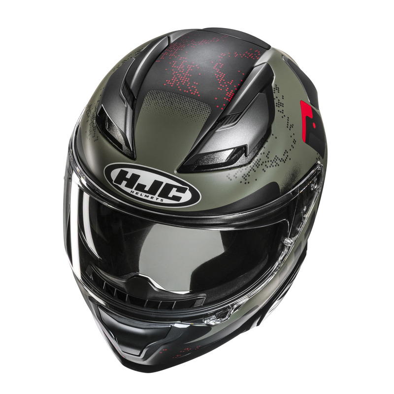 KASK MOTOCYKLOWY HJC F71 FACO GREEN BLACK XL