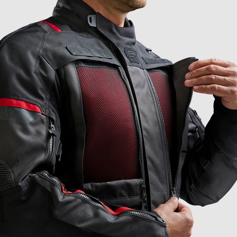 KURTKA MOTOCYKLOWA TEKSTYLNA REBELHORN CUBBY 5 DARK GREY BLACK RED