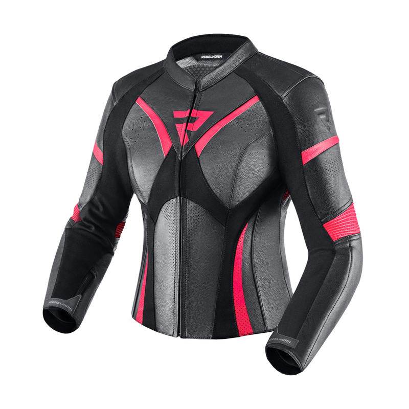 KURTKA MOTOCYKLOWA SKÓRZANA DAMSKA REBELHORN REBEL PINK BLACK W40