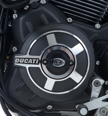 SLIDERY SILNIKA RG RACING DUCATI SCRAMBLER, LEWA STRONA BLACK