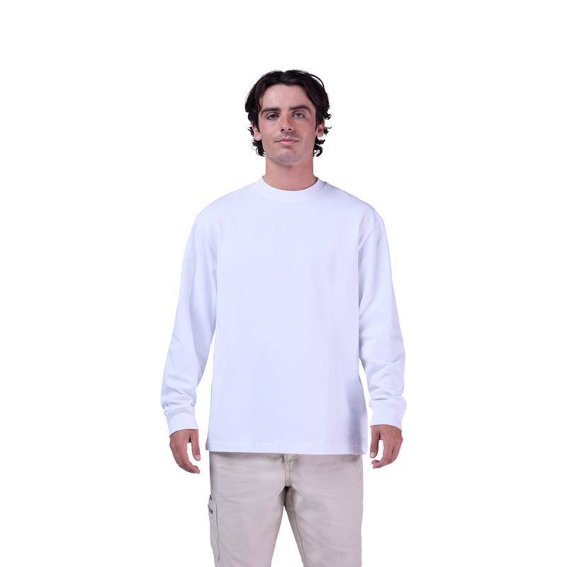 KOSZULKA Z DŁUGIM RĘKAWEM FOX WORDMARK OVERSIZED OPTIC WHITE