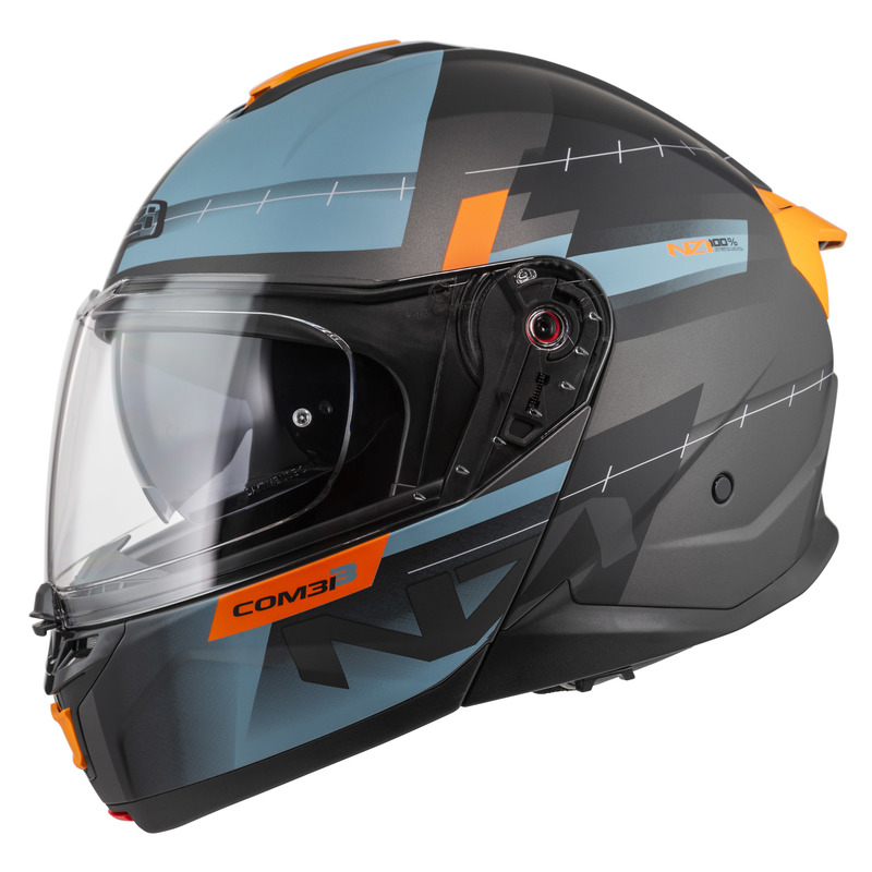 KASK MOTOCYKLOWY NZI COMBI 3 DUO METRIC ANTRACITE BLUE MATT