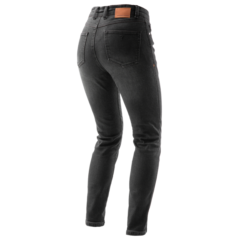 JEANSY MOTOCYKLOWE DAMSKIE REBELHORN BRONCO WASHED BLACK MONOLAYER 24/30