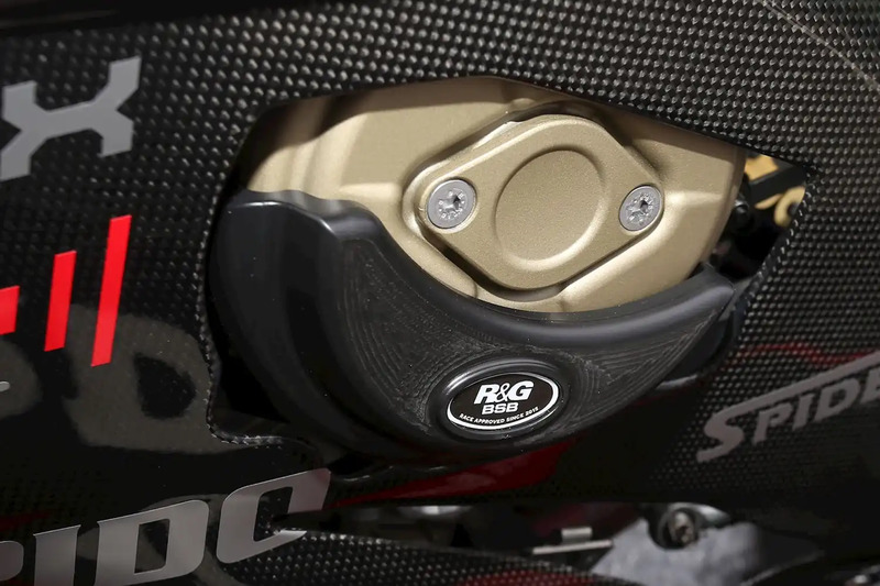 SLIDERY SILNIKA RG RACING DUCATI PANIGALE V4(S) 17-/SPECIALE 18-/V4R 19-, LEWA STRONA BLACK