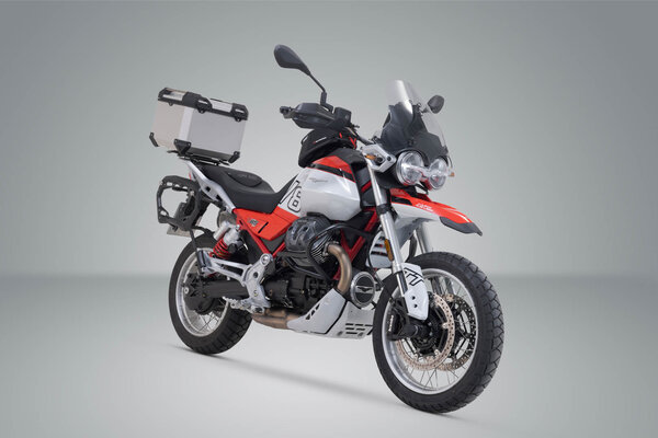 ZESTAW KUFRA CENTRALNEGO TRAX ADV SW-MOTECH MOTO GUZZI V85 TT (24-) SILVER