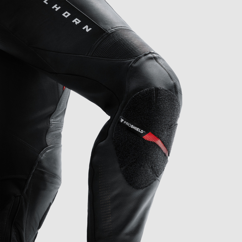 SPODNIE MOTOCYKLOWE SKÓRZANE DAMSKIE REBELHORN DIVA BLACK RED