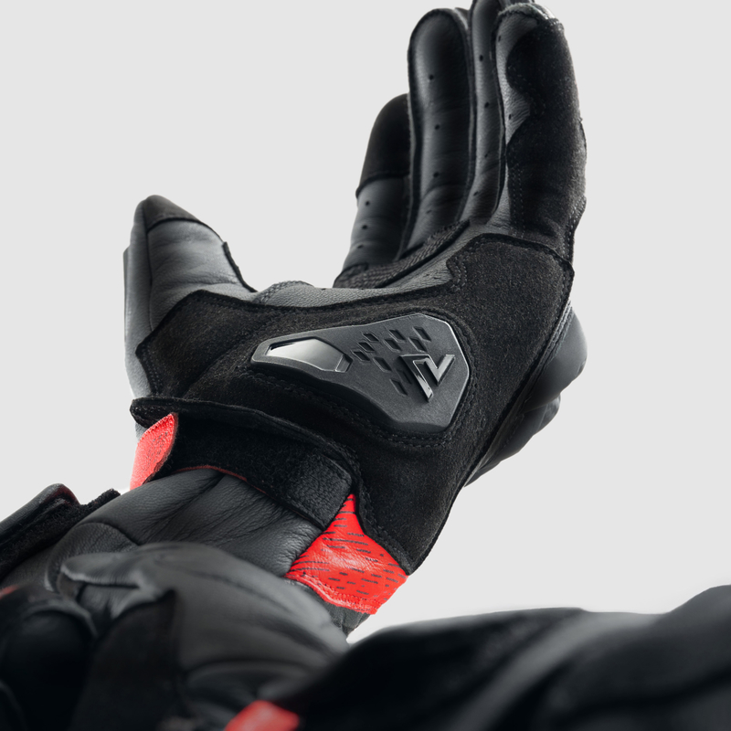 RĘKAWICE MOTOCYKLOWE REBELHORN VIPER BLACK GREY FLUO RED