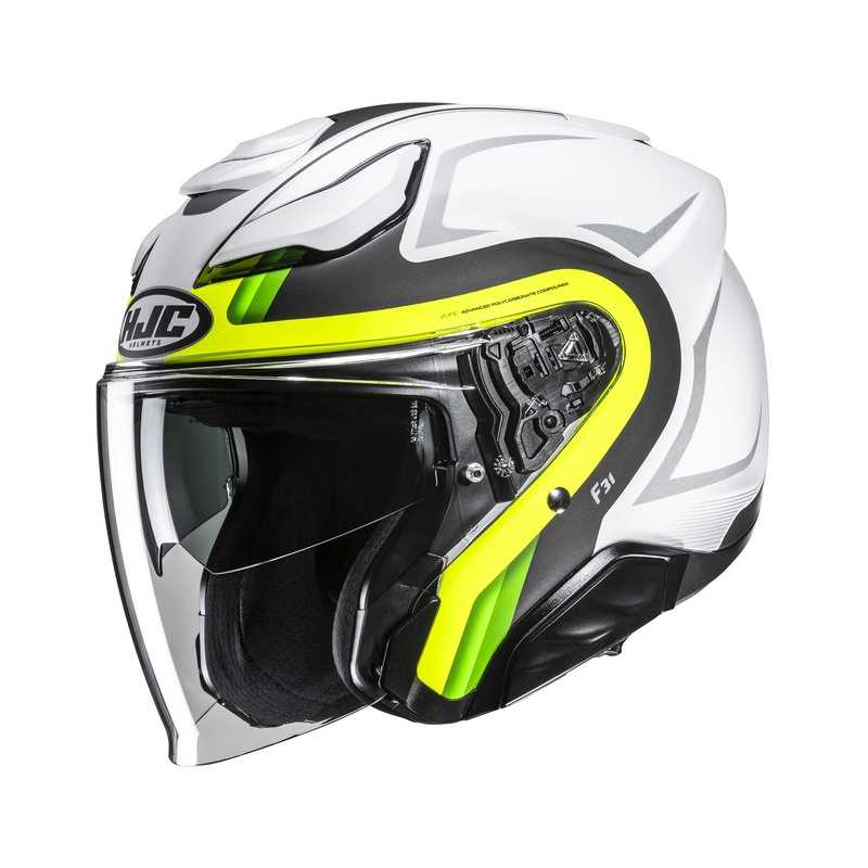 KASK MOTOCYKLOWY HJC F31 BASK WHITE YELLOW XS