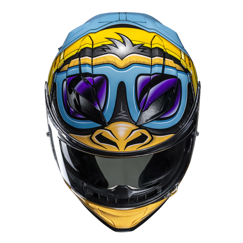 KASK MOTOCYKLOWY HJC F71 MONKEY DJ BLUE ORANGE S