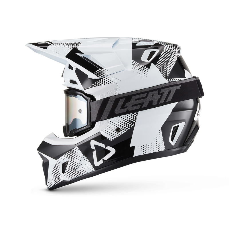 KASK MOTOCYKLOWY Z GOGLAMI LEATT KIT MOTO 7.5 CAMO BLACK WHITE L