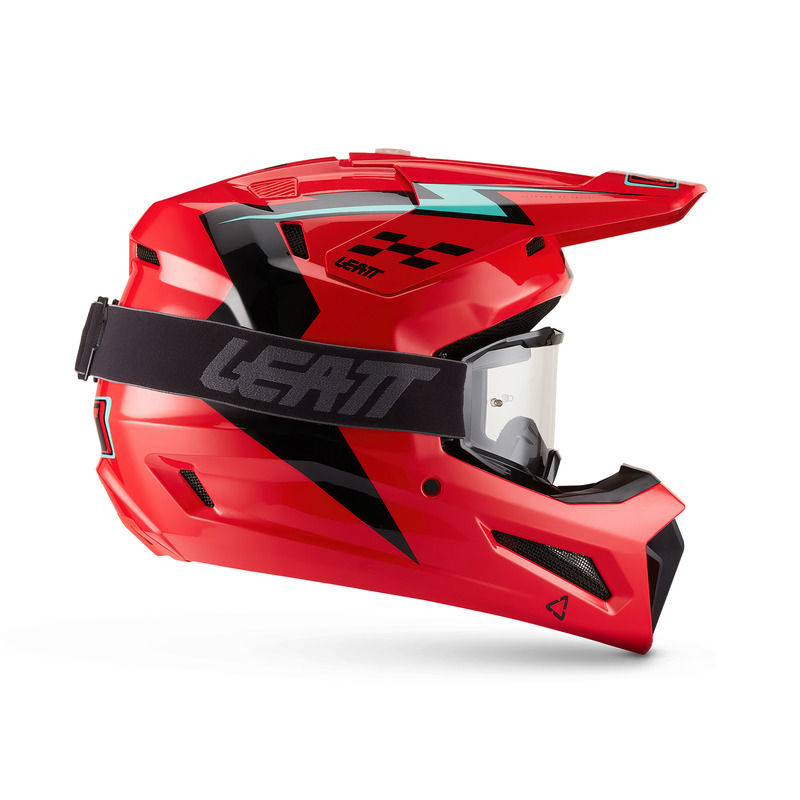 KASK MOTOCYKLOWY Z GOGLAMI LEATT KIT MOTO 3.5 RED M