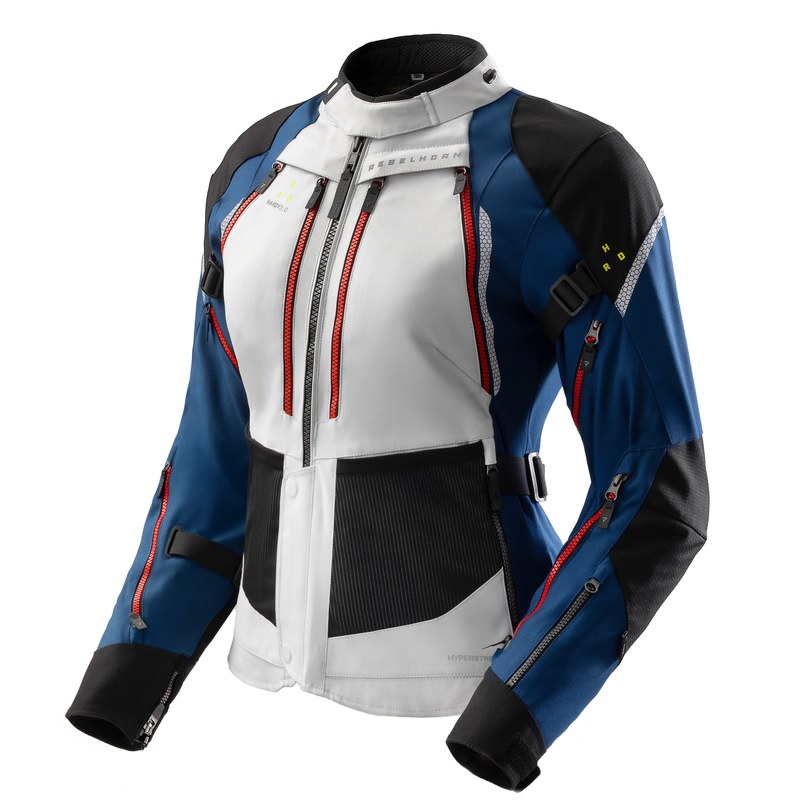 KURTKA MOTOCYKLOWA TEKSTYLNA DAMSKA REBELHORN HARDY 3.0 BLUE GREY RED W5XL