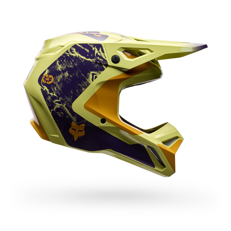 KASK MOTOCYKLOWY FOX V1 IMAGE PRINT PURPLE YELLOW