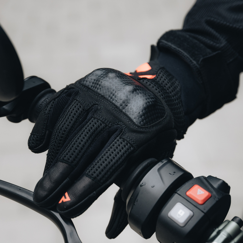 RĘKAWICE MOTOCYKLOWE REBELHORN GAP 3 BLACK FLUO RED