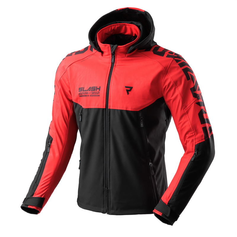 KURTKA MOTOCYKLOWA TEKSTYLNA REBELHORN SLASH SPIDER BLACK RED SOFTSHELL