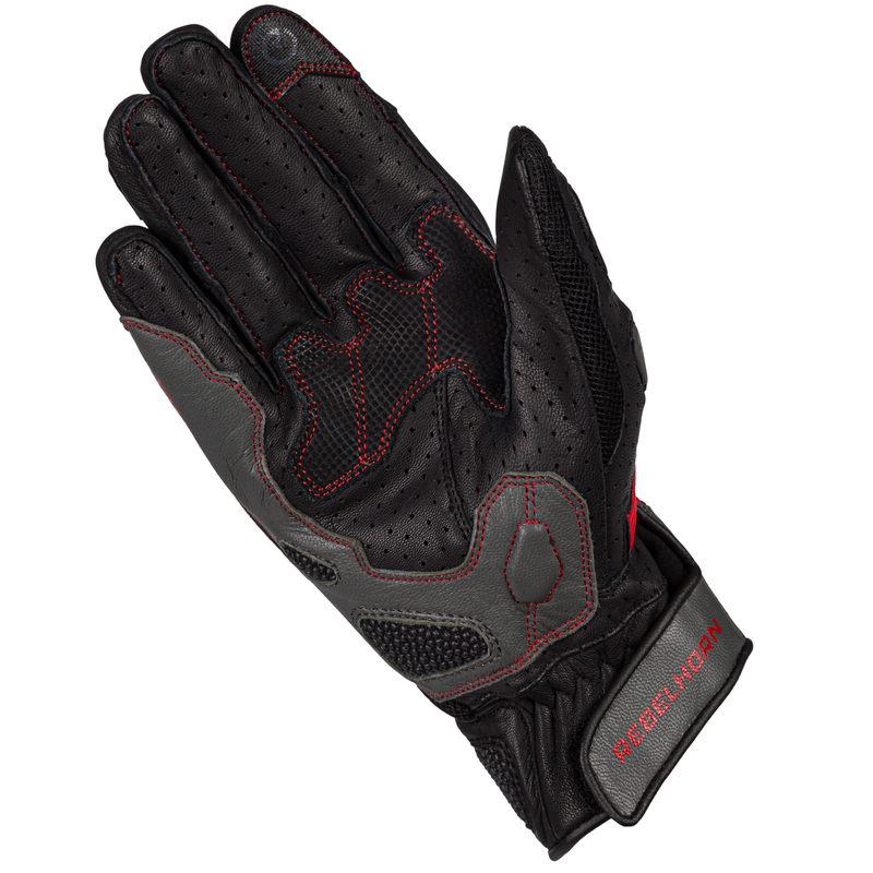 RĘKAWICE MOTOCYKLOWE DAMSKIE REBELHORN FLUX 2 BLACK GREY FLUO RED WXL