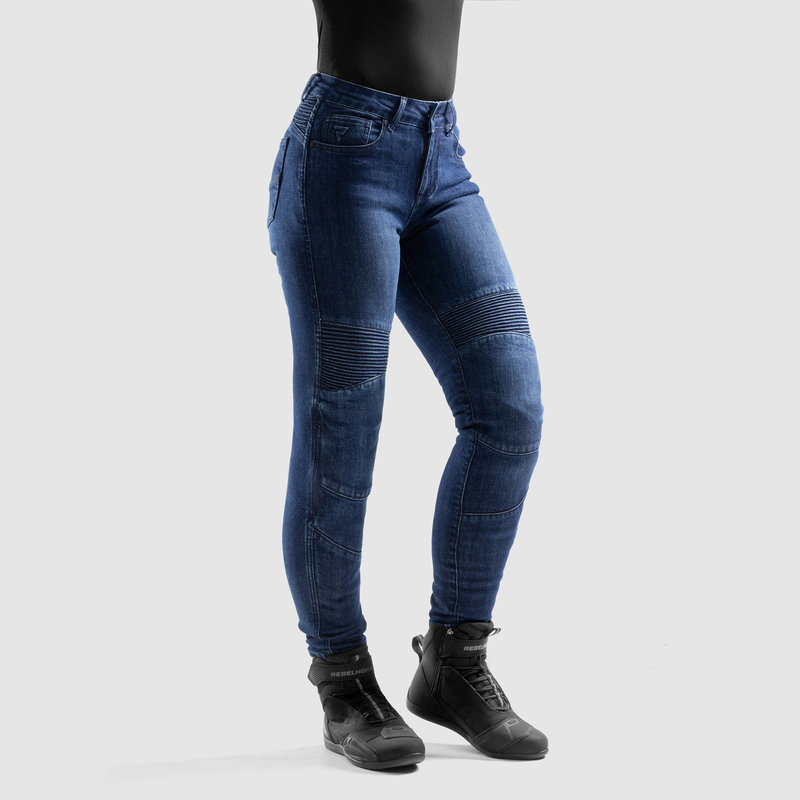 JEANSY MOTOCYKLOWE DAMSKIE REBELHORN AGNESS 2 WASHED BLUE MONOLAYER 24/30