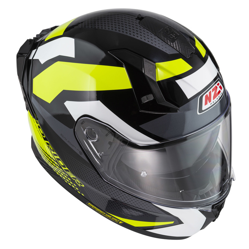 KASK MOTOCYKLOWY NZI GO RIDER STREAM DUO QUADRI BLACK GREY YELLOW