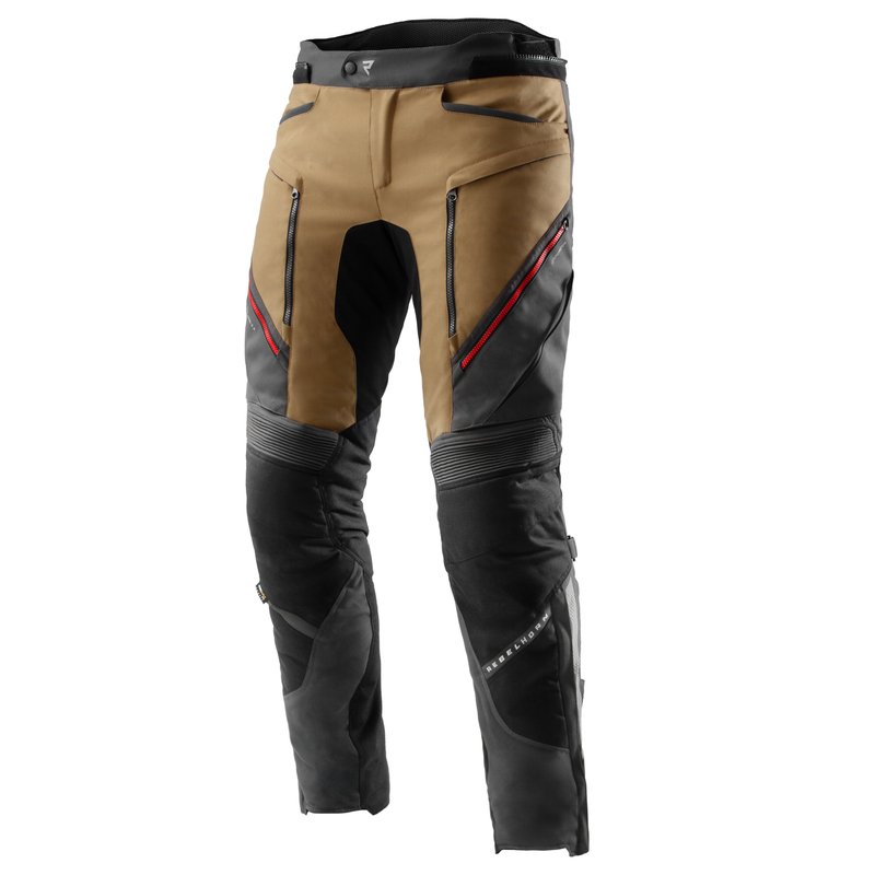 SPODNIE MOTOCYKLOWE TEKSTYLNE REBELHORN HARDY 3.0 DESERT GREY RED