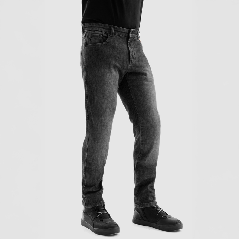 JEANSY MOTOCYKLOWE REBELHORN BRONCO WASHED BLACK MONOLAYER