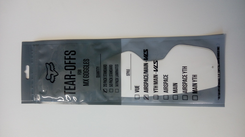 ZRYWKI TEAR-OFF DO GOGLI FOX AIRSPACE/MAIN 2 STANDARD 20PK CLEAR