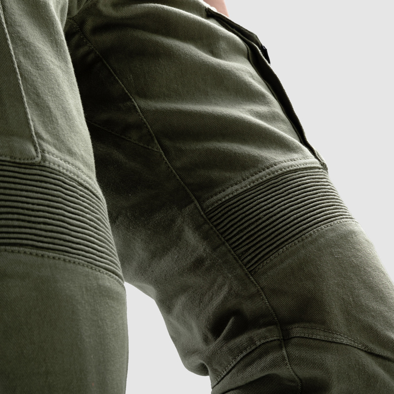 JEANSY MOTOCYKLOWE OZONE FASTER TAPERED FIT OLIVE