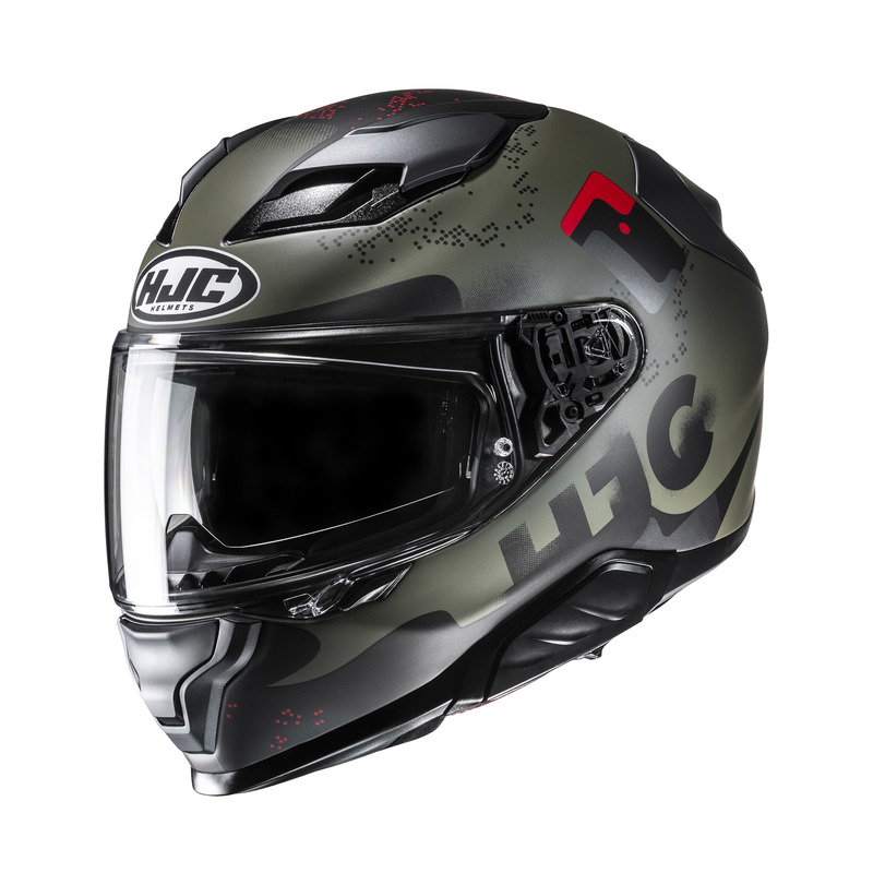 KASK MOTOCYKLOWY HJC F71 FACO GREEN BLACK XL