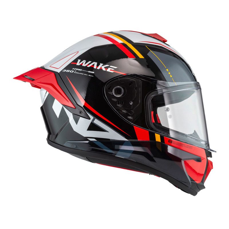 KASK MOTOCYKLOWY NZI WAKE STREAM BOOSTER STRIPES BLACK WHITE RED